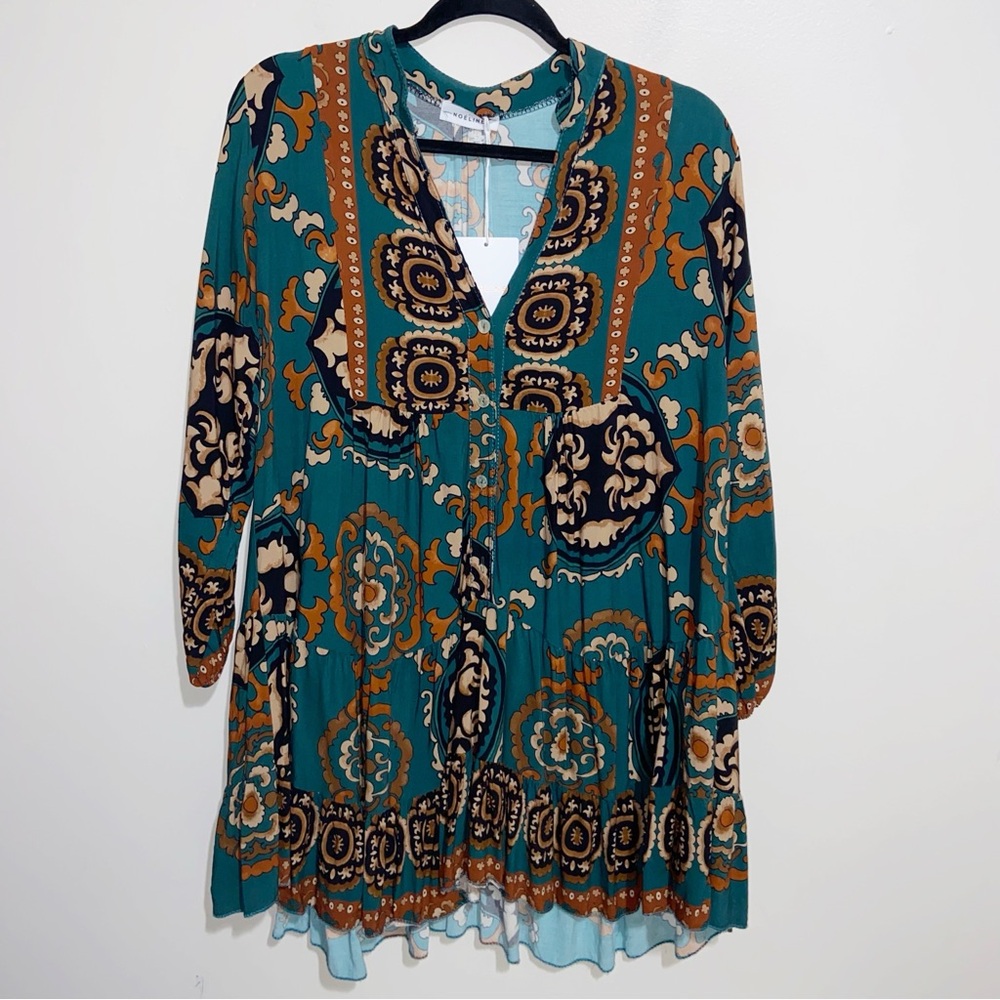 Noeline Tunic Top Womens Medium Blouse Boho Hippie Festival Cottagecore Italy